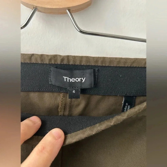 Theory green olive pull on pant - Picture 3 of 10